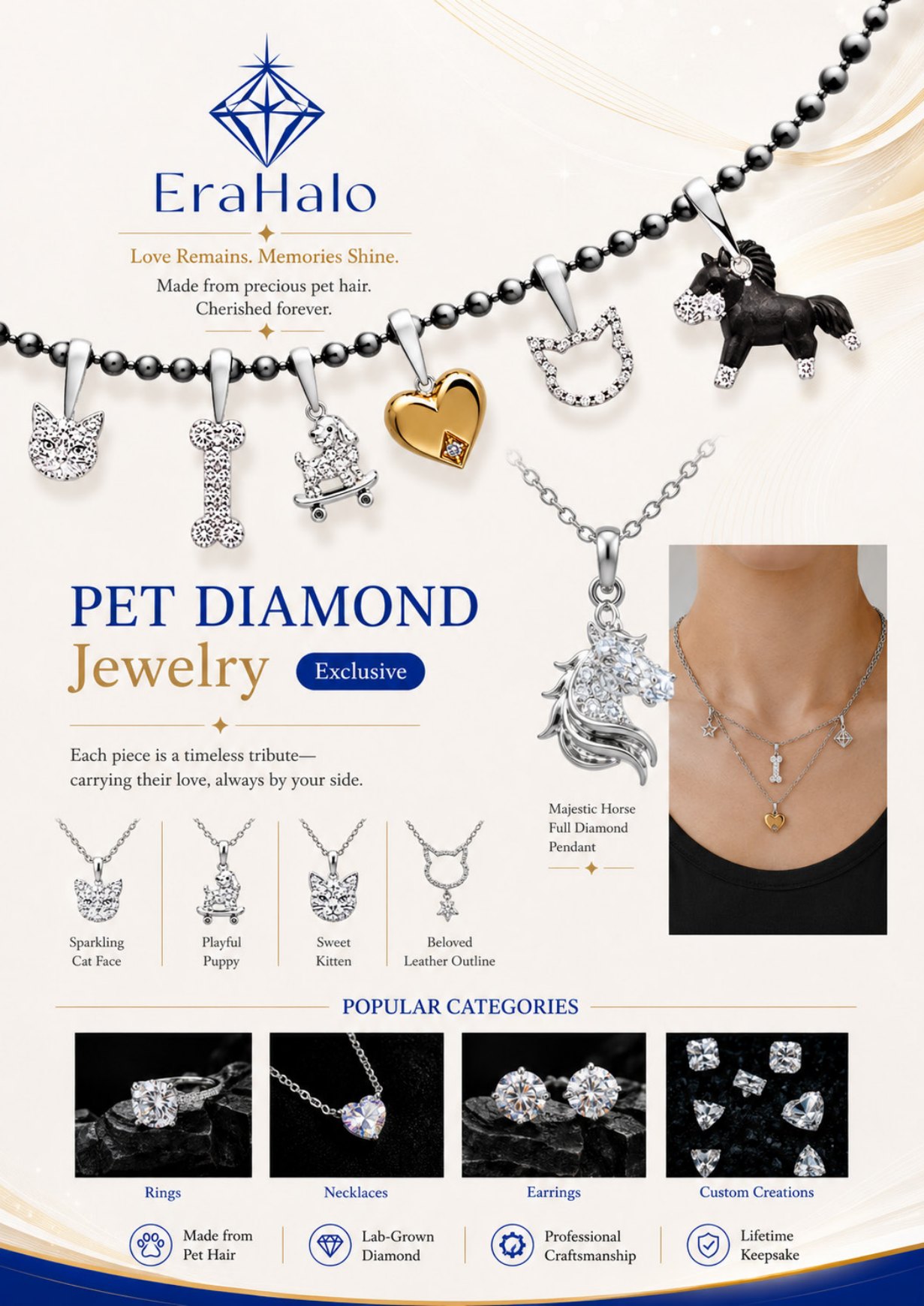 Pet memorial jewelry